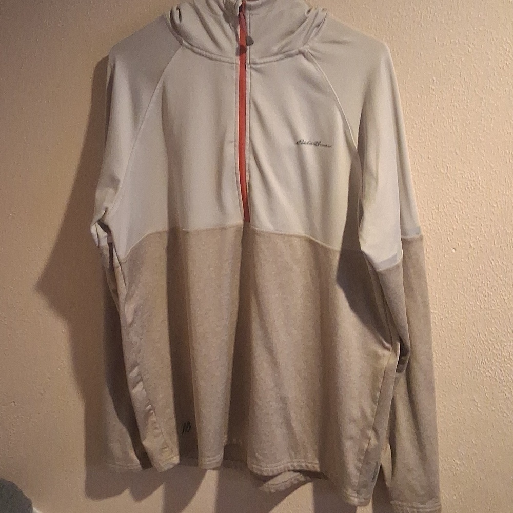 Eddie Bauer Motion Collection - Men’s Quarter Zip Hoodie, Brown/Tan M